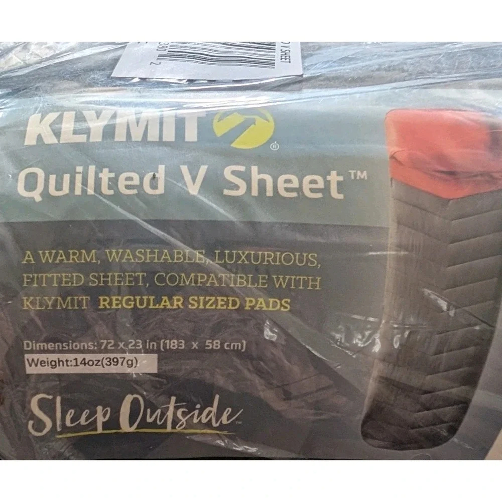 Klymit V Sheet for your Static V Sleeping Pad Quilted 72x23 in NEW IN PACKAGE